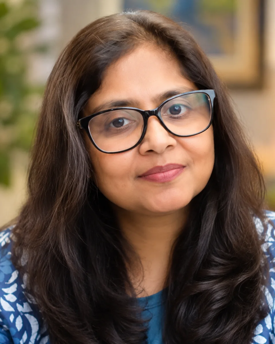 Portrait of Shoba Rao, speaker at the Q4 Women in Tech Summit